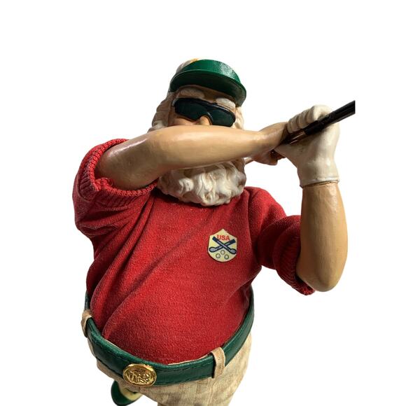 Vintage 2000 Santa Claus 10" Statue Christmas Golf Hand Painted 3-D Holiday Gift - Picture 7 of 13